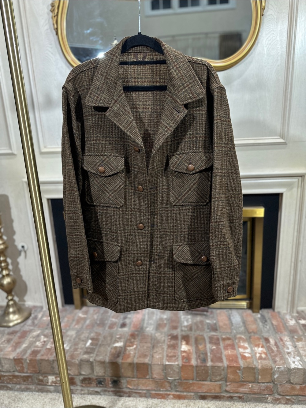 Field Stream Gordon & Ferguson Vintage Wool Plaid Field Jacket Shacket Mens 44